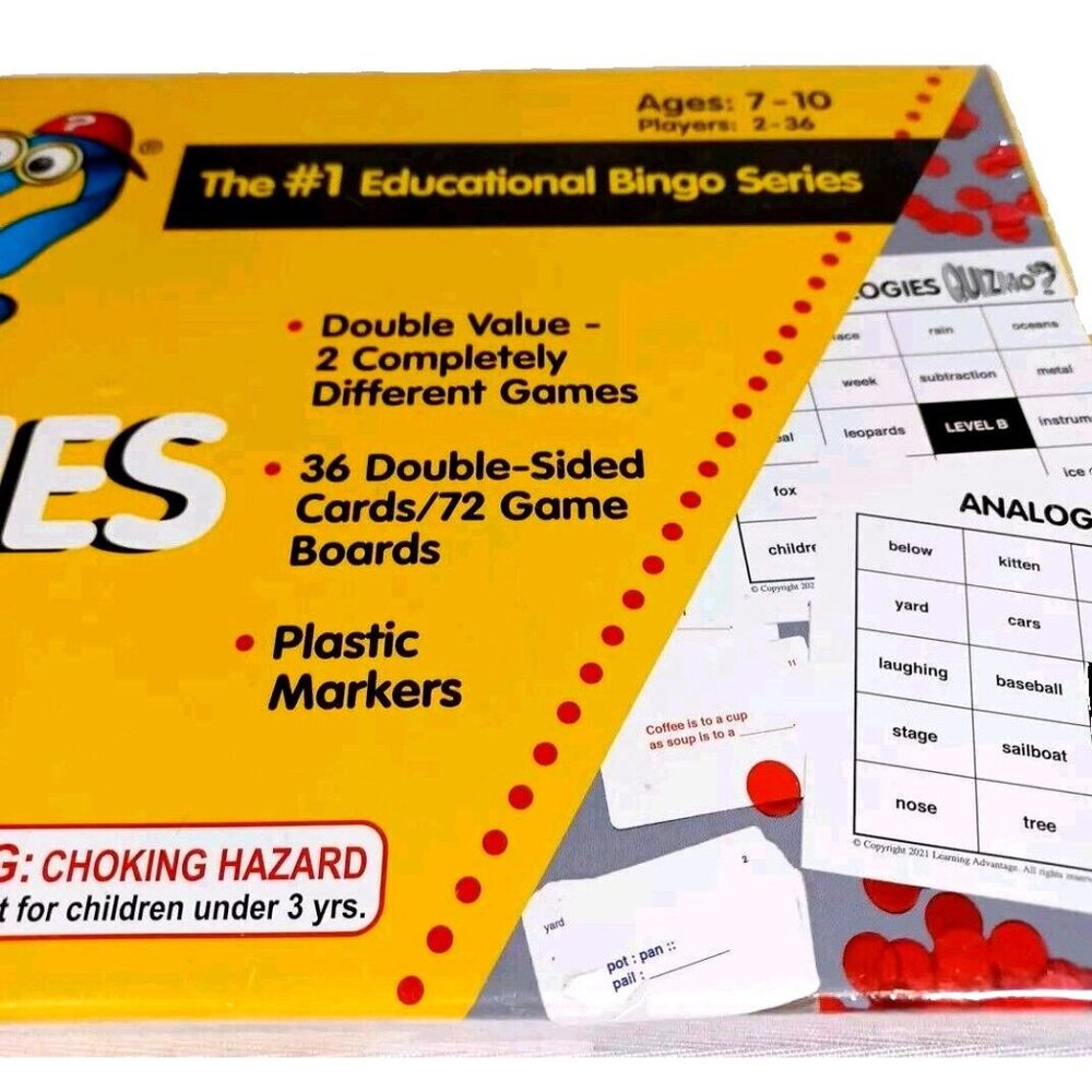 Quizmo Analogies Educational Bingo Language Skills Game 2-36 Players Age… - Picture 6 of 14